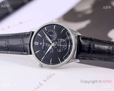 Clone Vacheron Constantin Power Reserve watch SS Diamond Black Dial